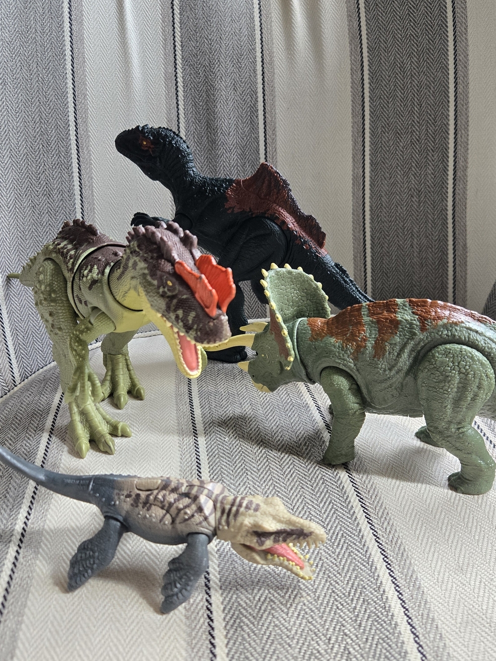 Jurrasic Park Set of 4 Realistic Dinosaur Figures - Green, Black, Brown
